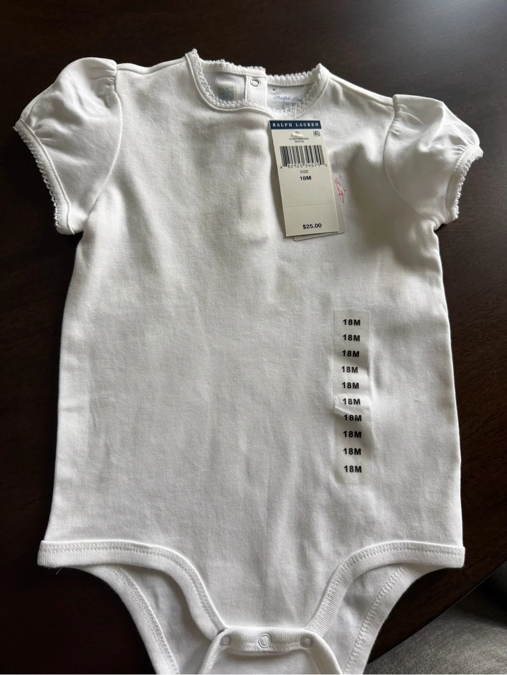 Ralph Lauren Light Blue & White Striped Baby Bubble Romper with Embroidered Pony